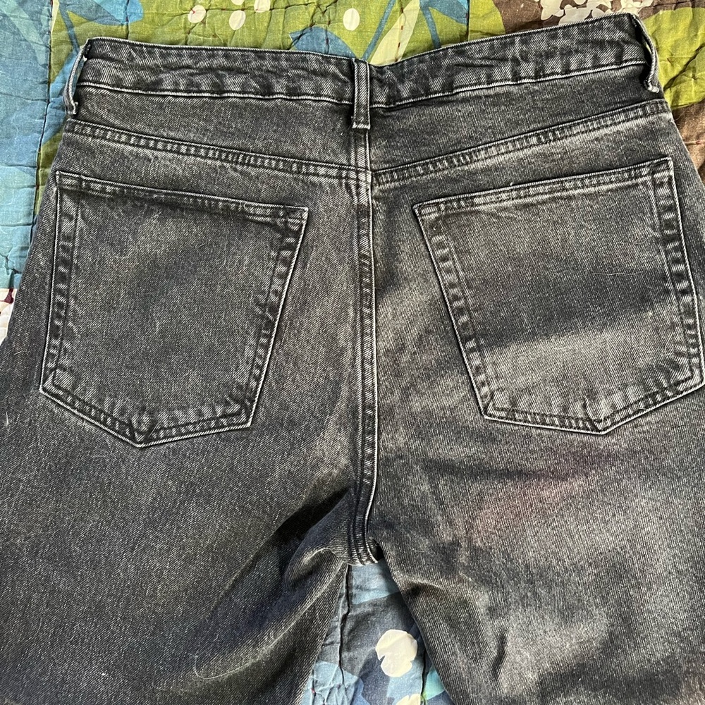 Topshop Mid-Rise Straight Jeans with Raw Hems - Picture 2 of 4